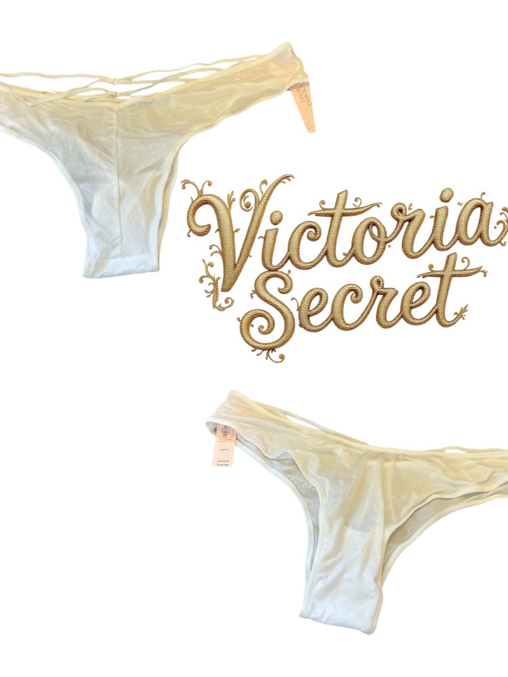 Victoria's Secret Cream Strappy Thong Panty